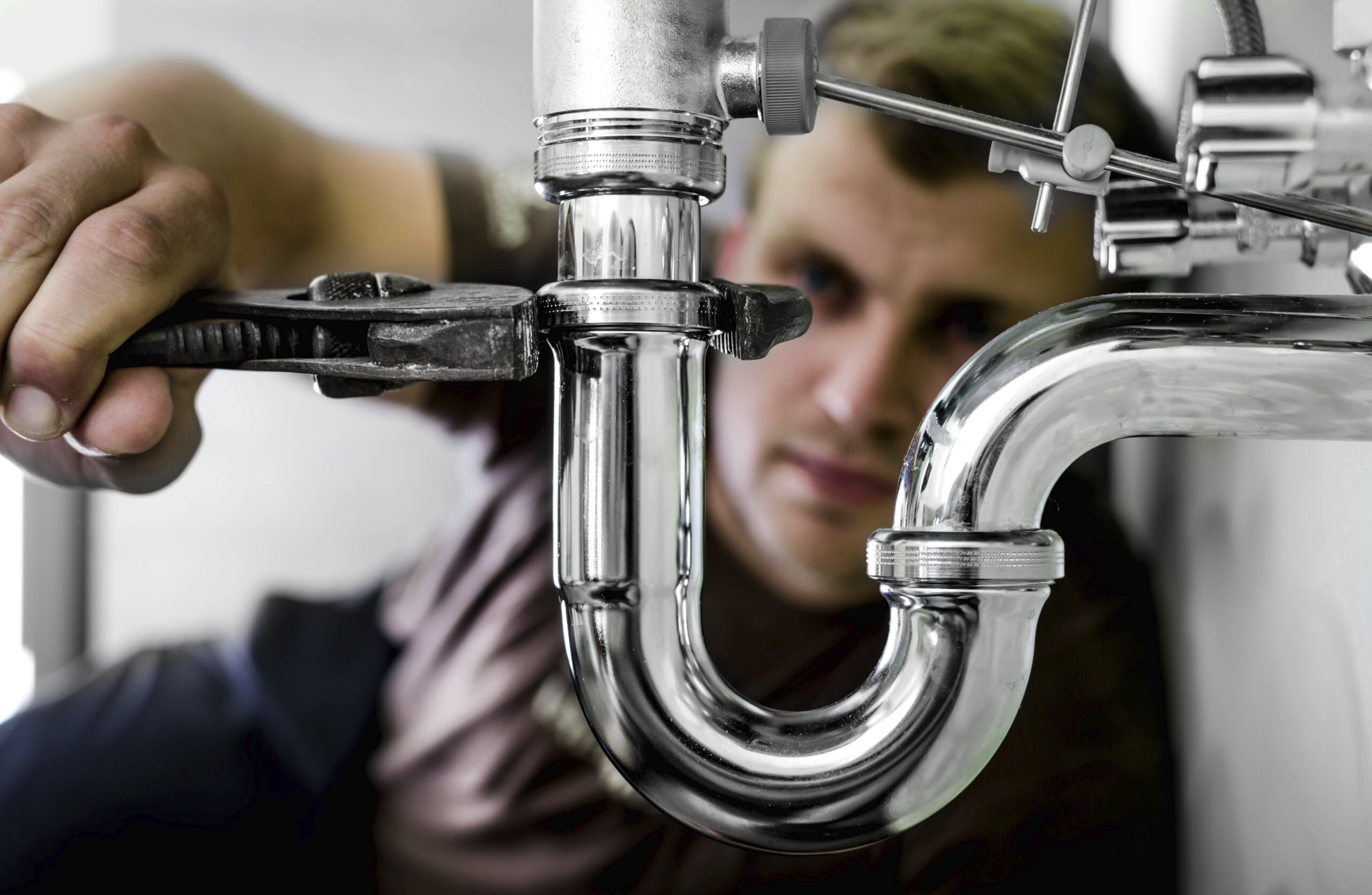 Plumber at work